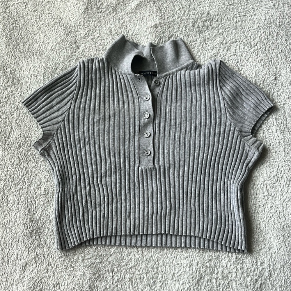 Brandy Melville Cropped Collar Tee